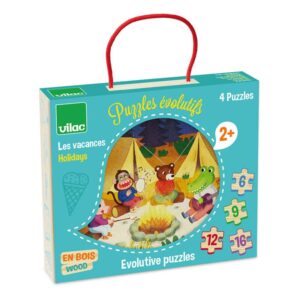 PACK 4 PUZZLES DE MADERA EVOLUTIVOS  LAS VACACIONES VILAC